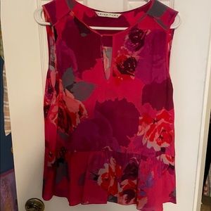 Trina Turk silk floral peplum blouse